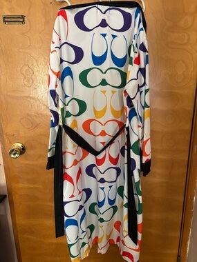 Colorful Graphic Print Long kimono with Belt